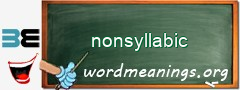 WordMeaning blackboard for nonsyllabic